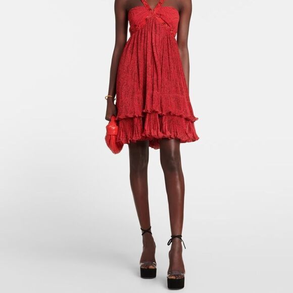 Amina Muaddi Sita Suede Platform Sandals - Picture 4 of 10